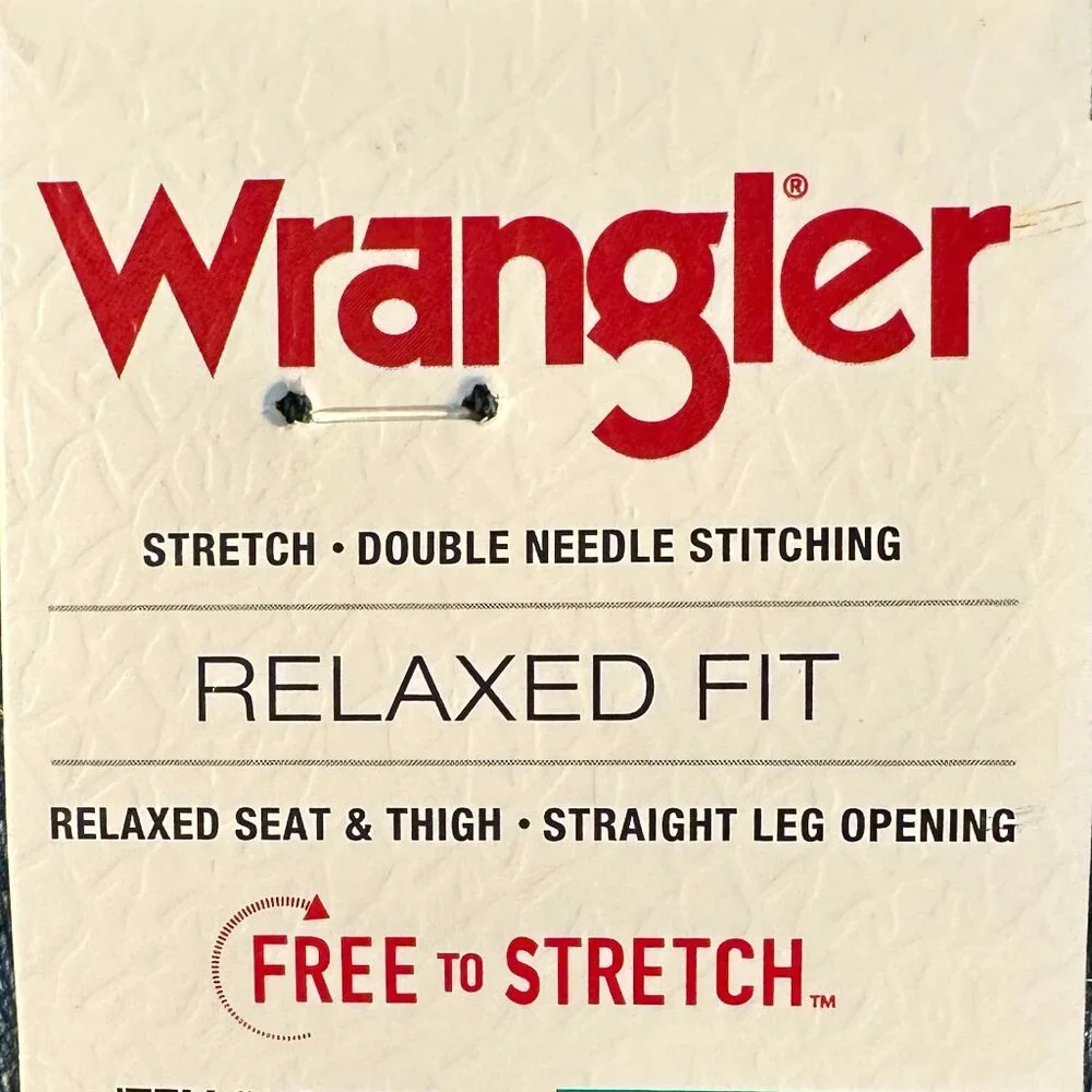 Wrangler Men's Jean Size 38X32 Blue Stretch Relax Fit Straight Leg Casual (NEW)